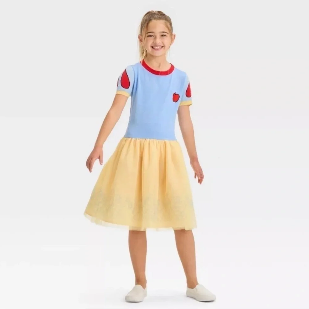 Snow White & the Seven Dwarfs Cosplay Costume Dress Blue/Yellow Girls Medium New - Picture 2 of 3